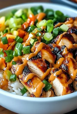 Korean BBQ Chicken Bowls with Gochujang Cream Sauce