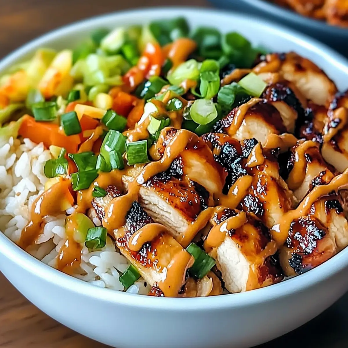 Korean BBQ Chicken Bowls with Gochujang Cream Sauce