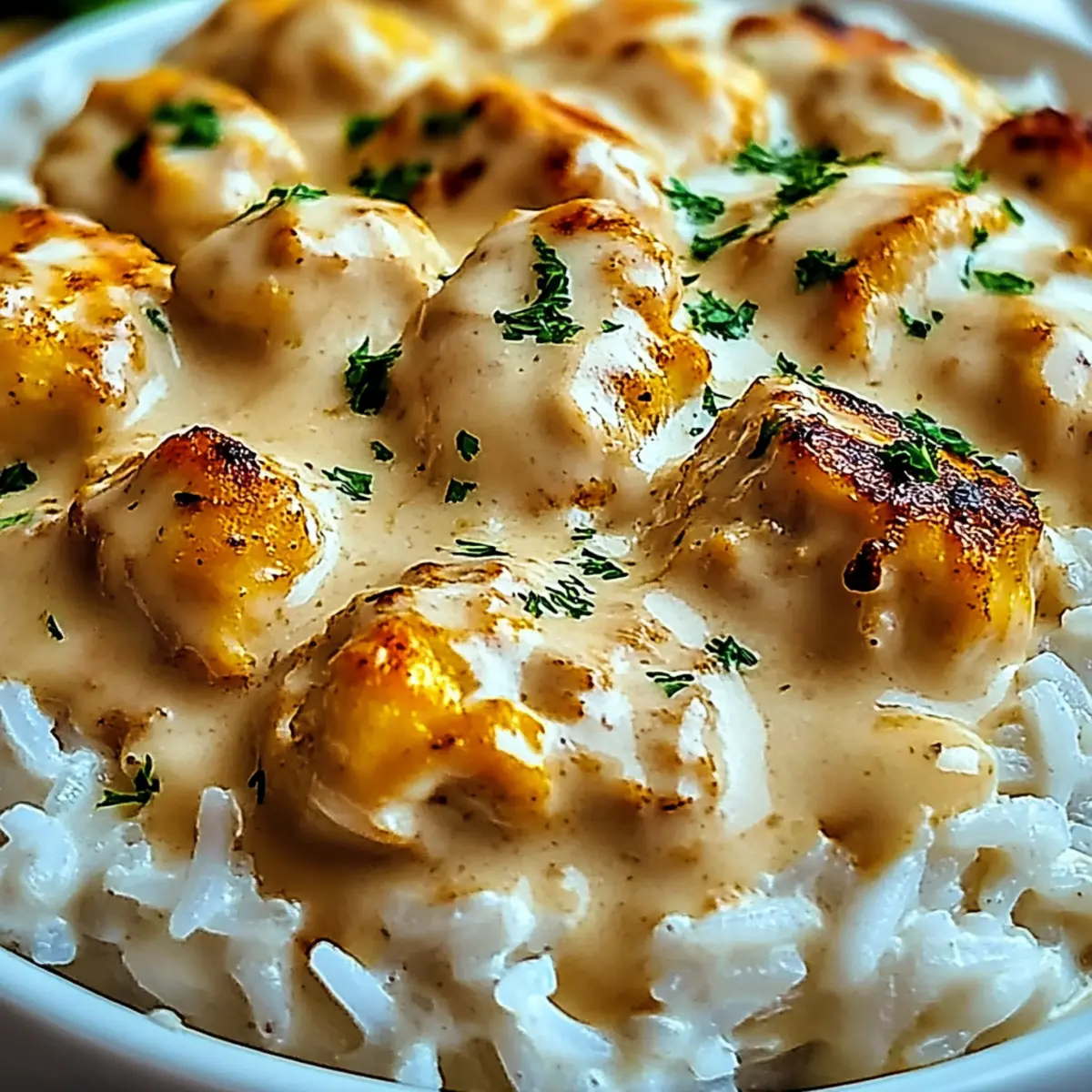 Creamy Smothered Chicken and Rice