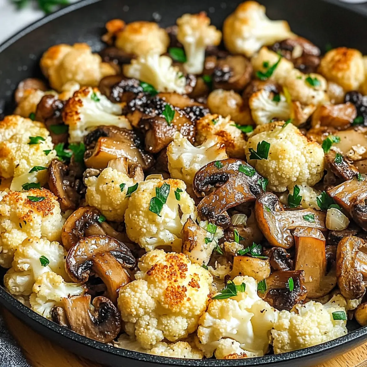 Garlic Cauliflower Mushroom Skillet