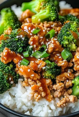 Honey Sriracha Ground Chicken and Broccoli