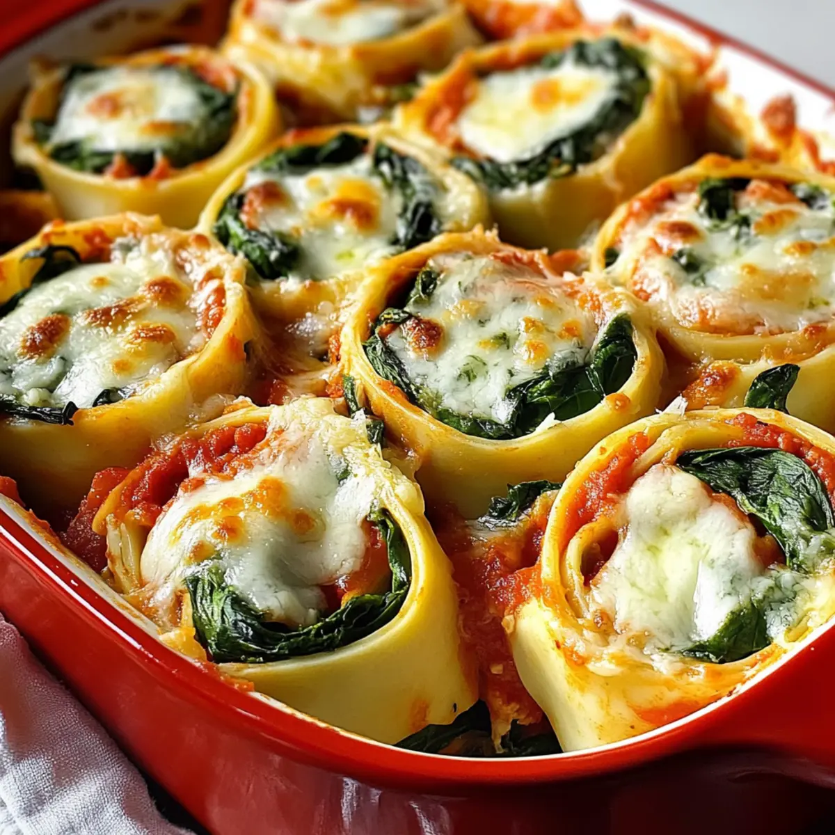 Spinach and Cheese Lasagna Pinwheels