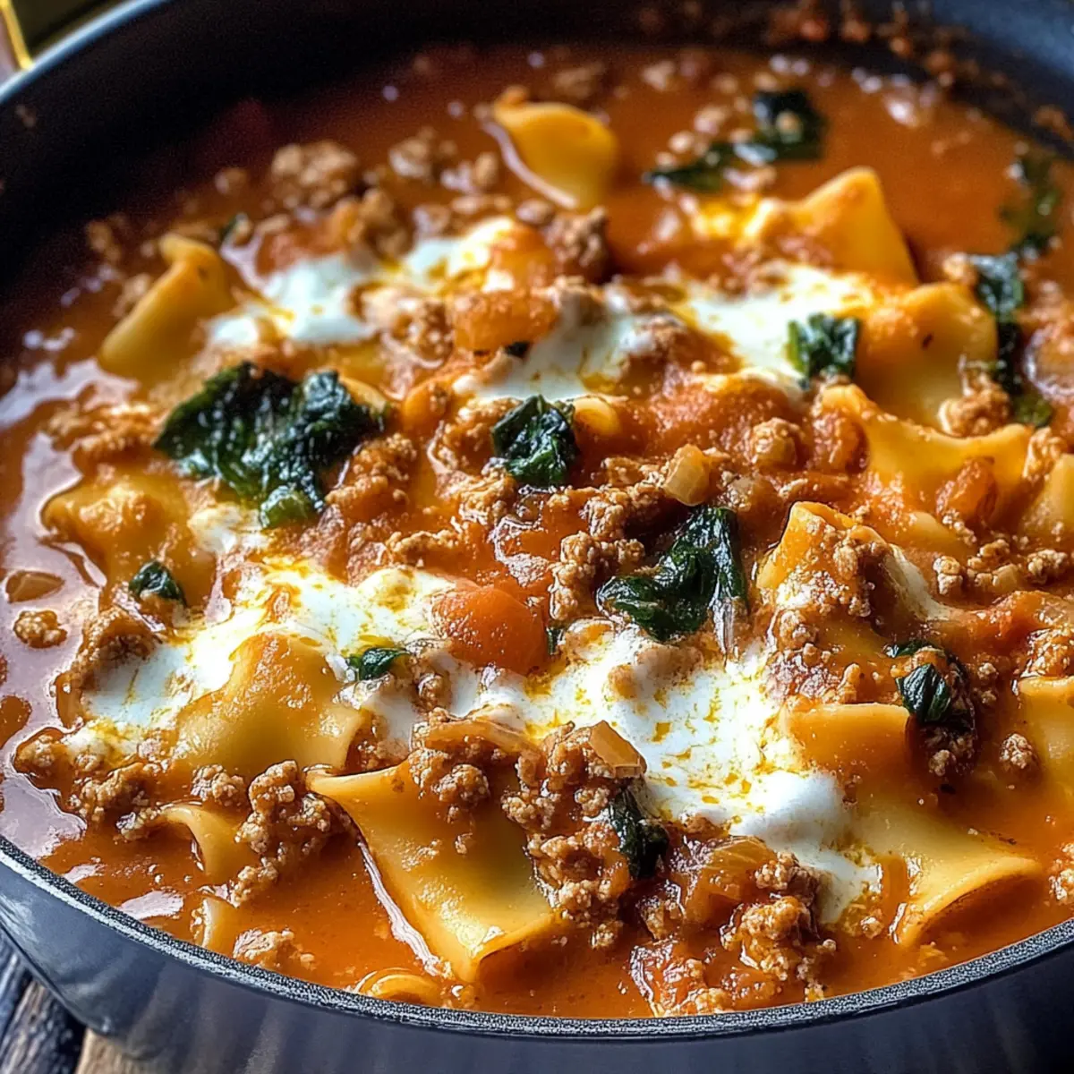 One Pot Lasagna Soup