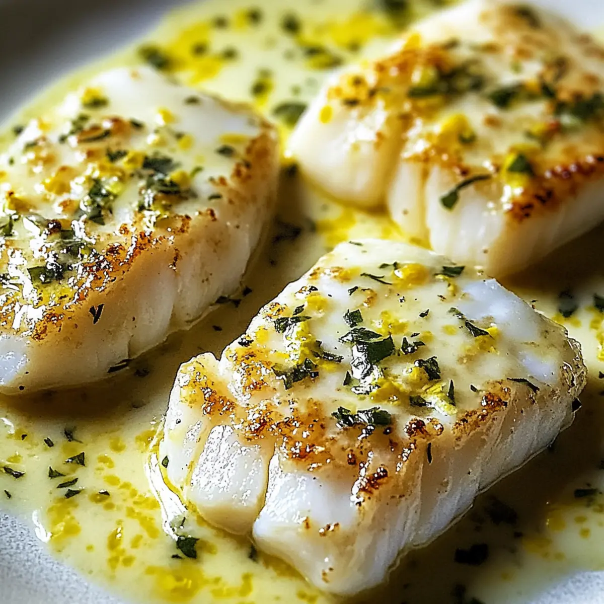 Baked Cod in Coconut Lemon Cream Sauce