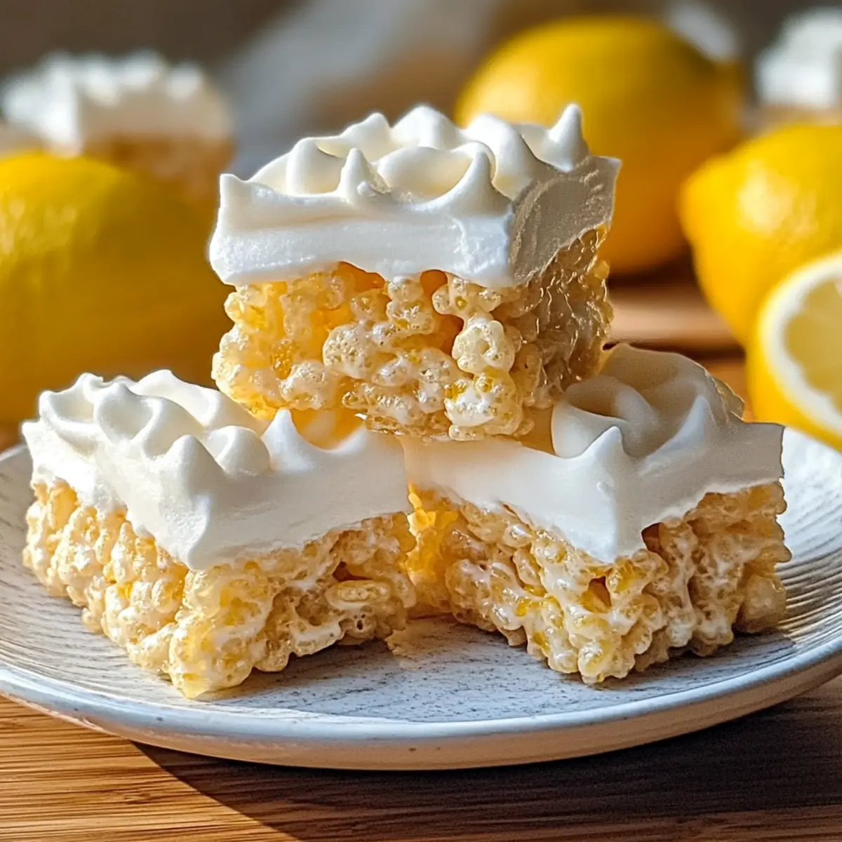 Lemon Meringue Rice Krispies Treats