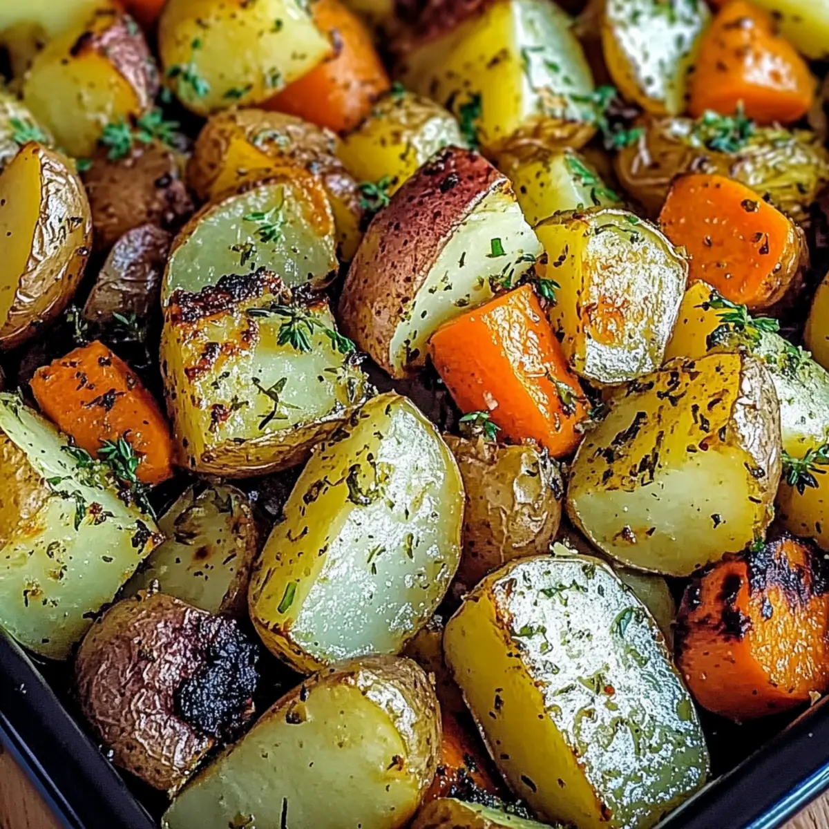 Garlic Herb Roasted Potatoes, Carrots, and Zucchini