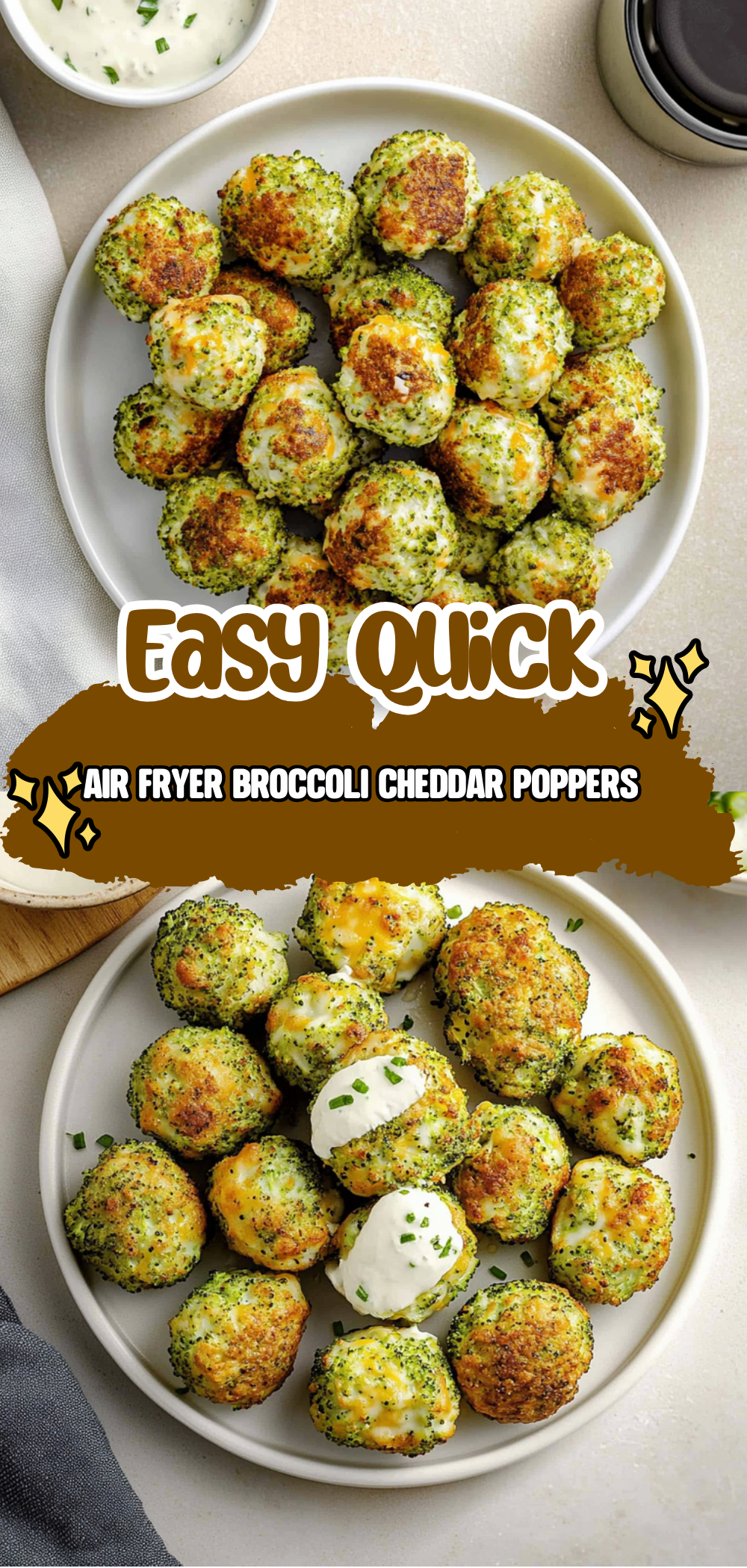 Air Fryer Broccoli Cheddar Poppers