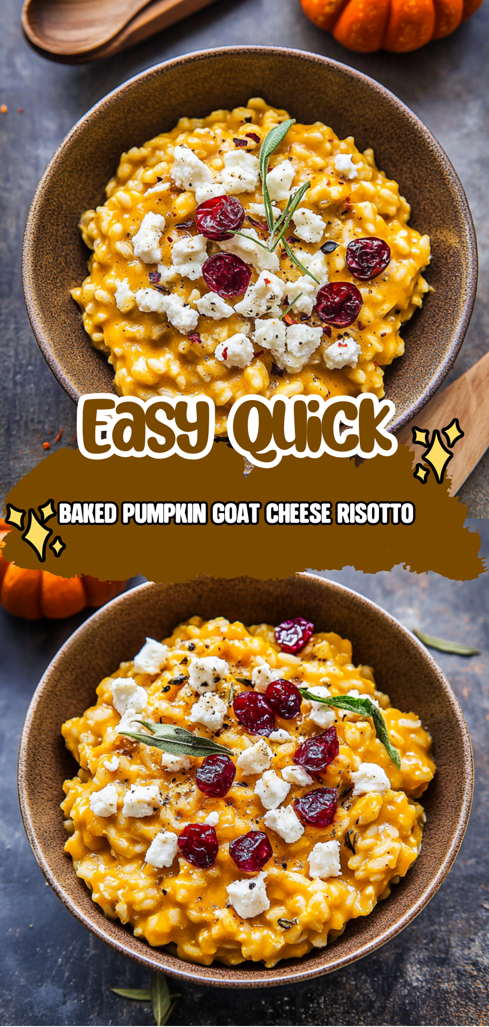 Baked Pumpkin Goat Cheese Risotto