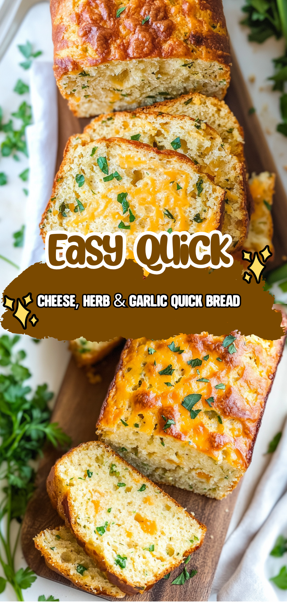 Cheese, Herb & Garlic Quick Bread