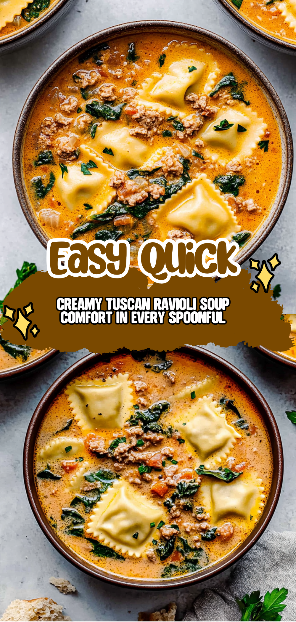 Creamy Tuscan Ravioli Soup : Comfort in Every Spoonful