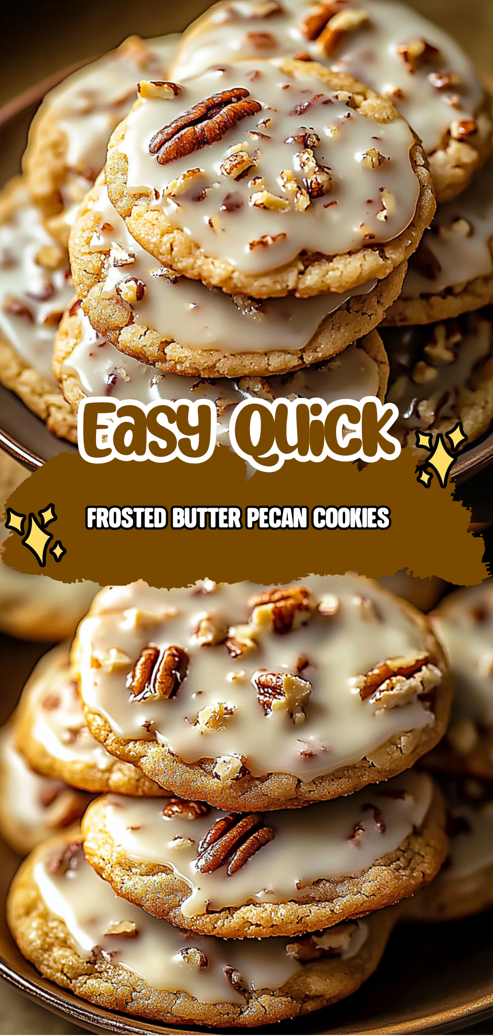 Frosted Butter Pecan Cookies