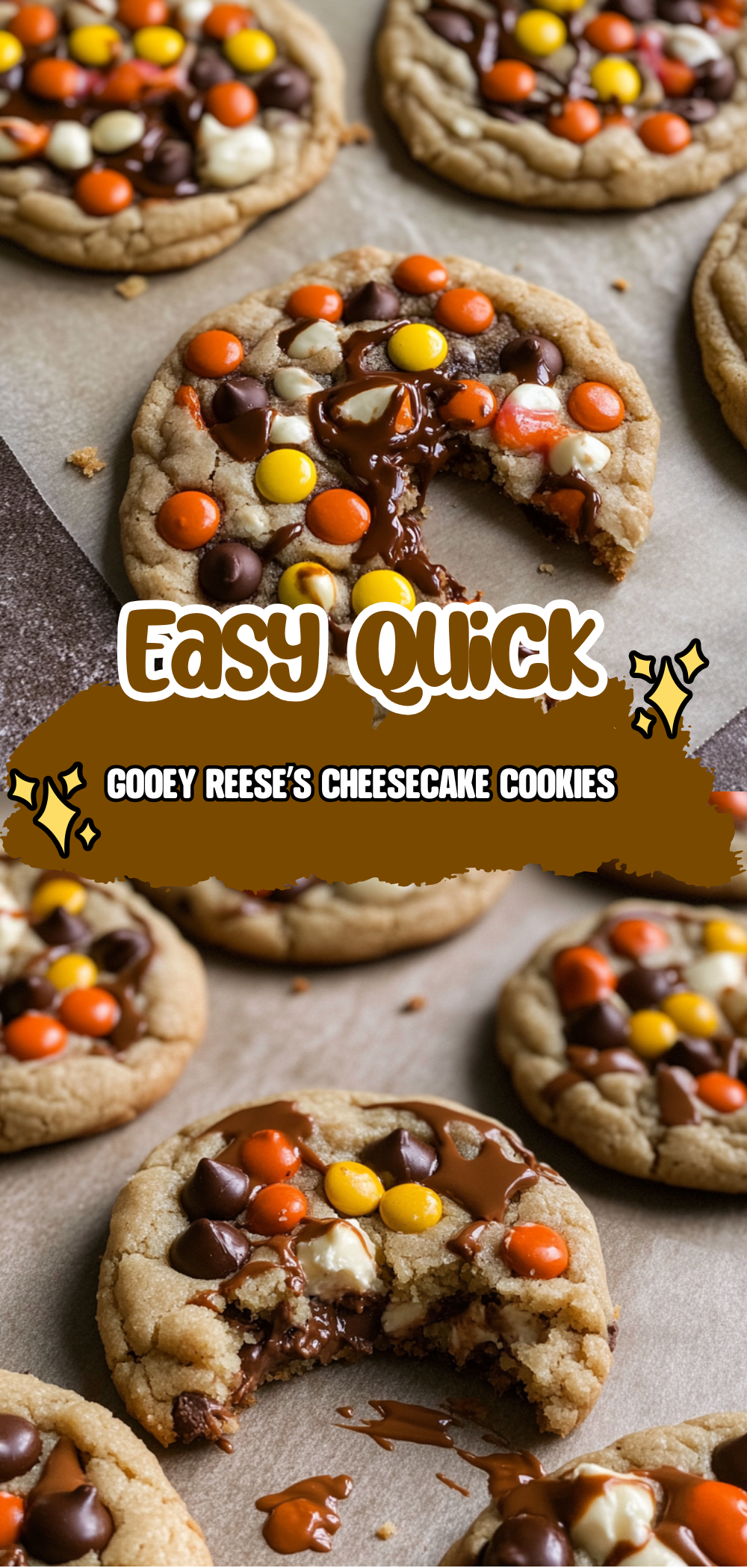 Gooey Reese’s Cheesecake Cookies