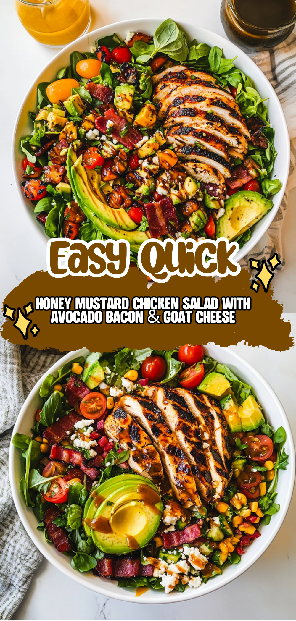 Honey Mustard Chicken Salad with Avocado, Bacon & Goat Cheese