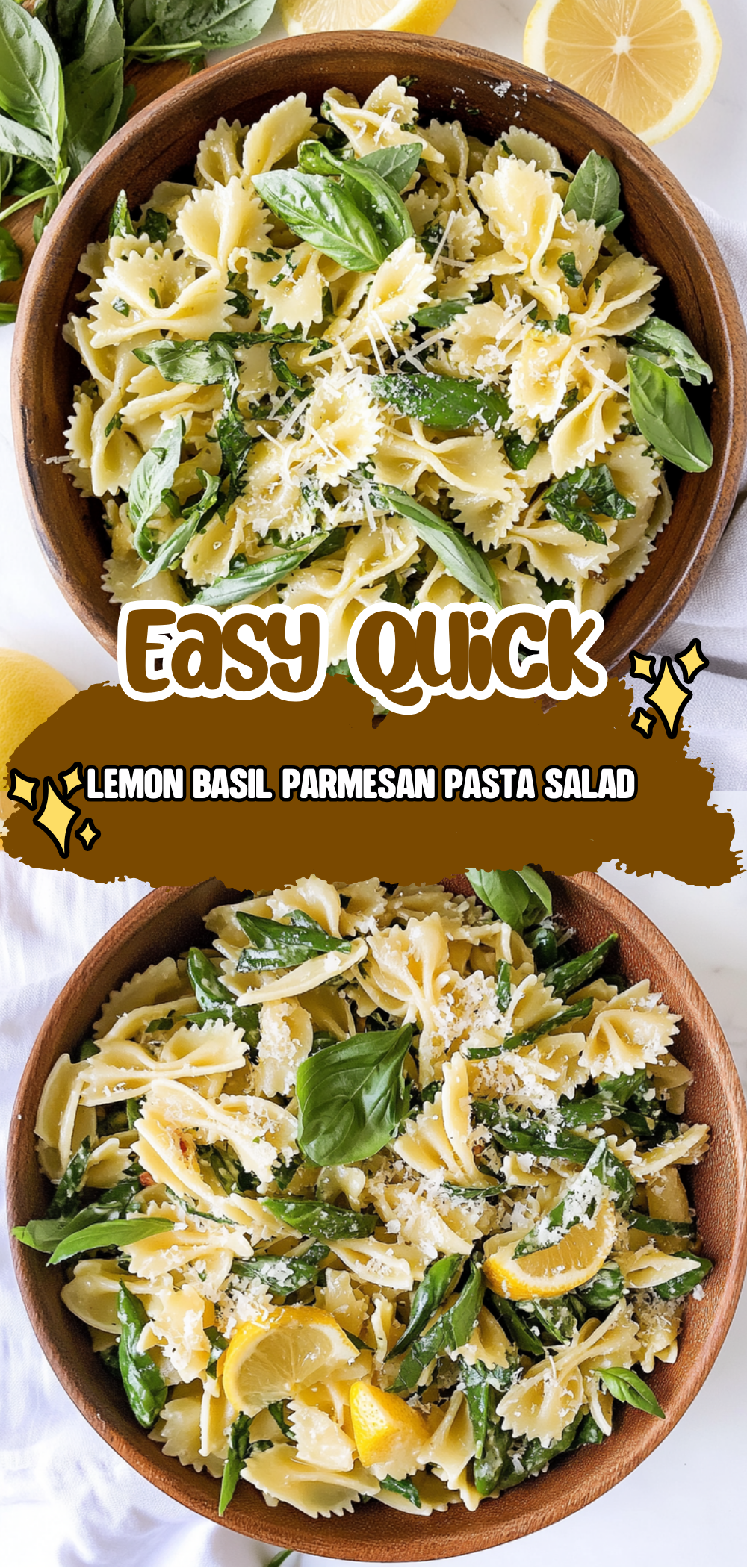 Lemon Basil Parmesan Pasta Salad
