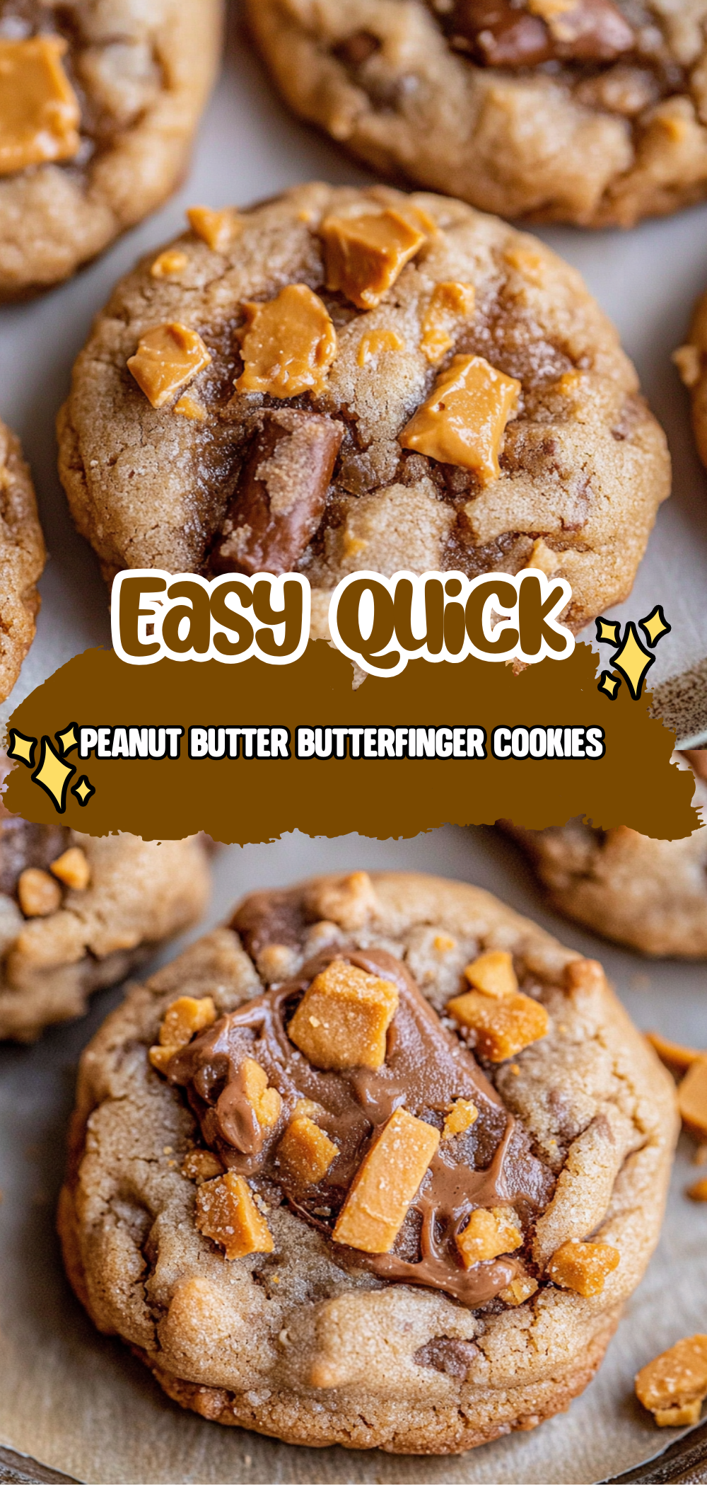 Peanut Butter Butterfinger Cookies