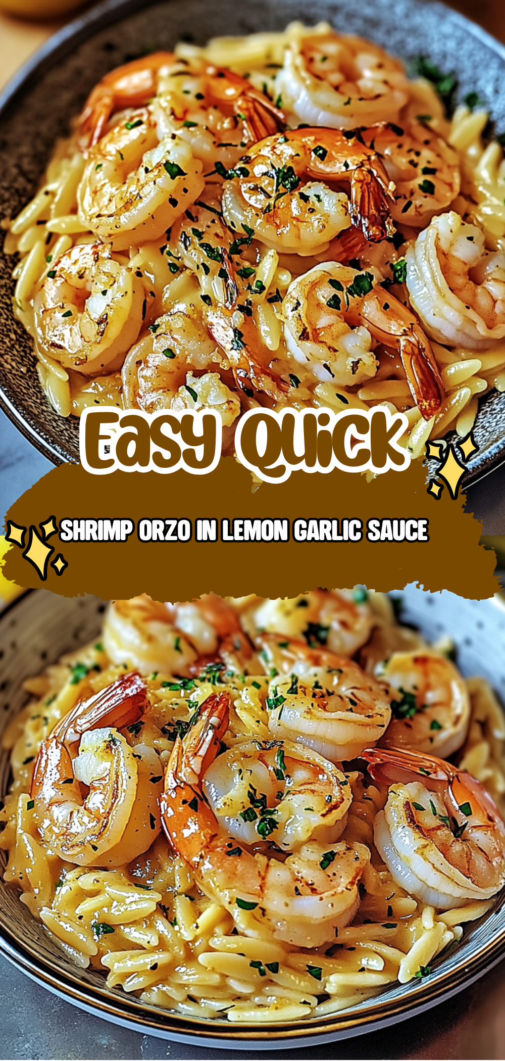 Shrimp Orzo In Lemon Garlic Sauce
