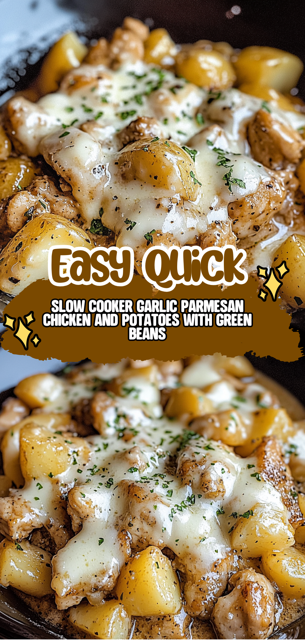 Slow Cooker Garlic Parmesan Chicken and Potatoes