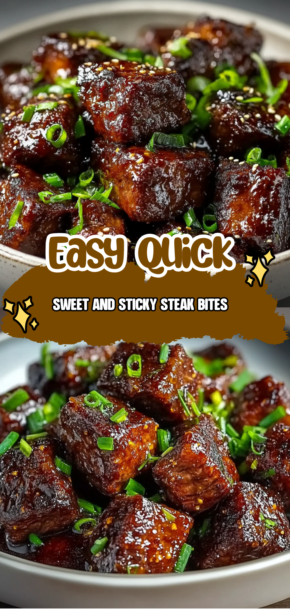 Sweet and Sticky Steak Bites