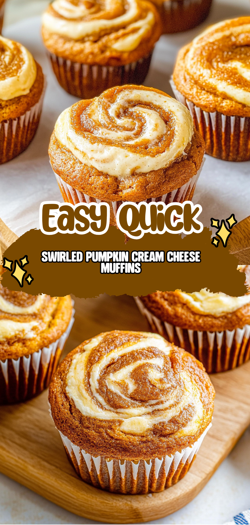 Swirled Pumpkin Cream Cheese Muffins