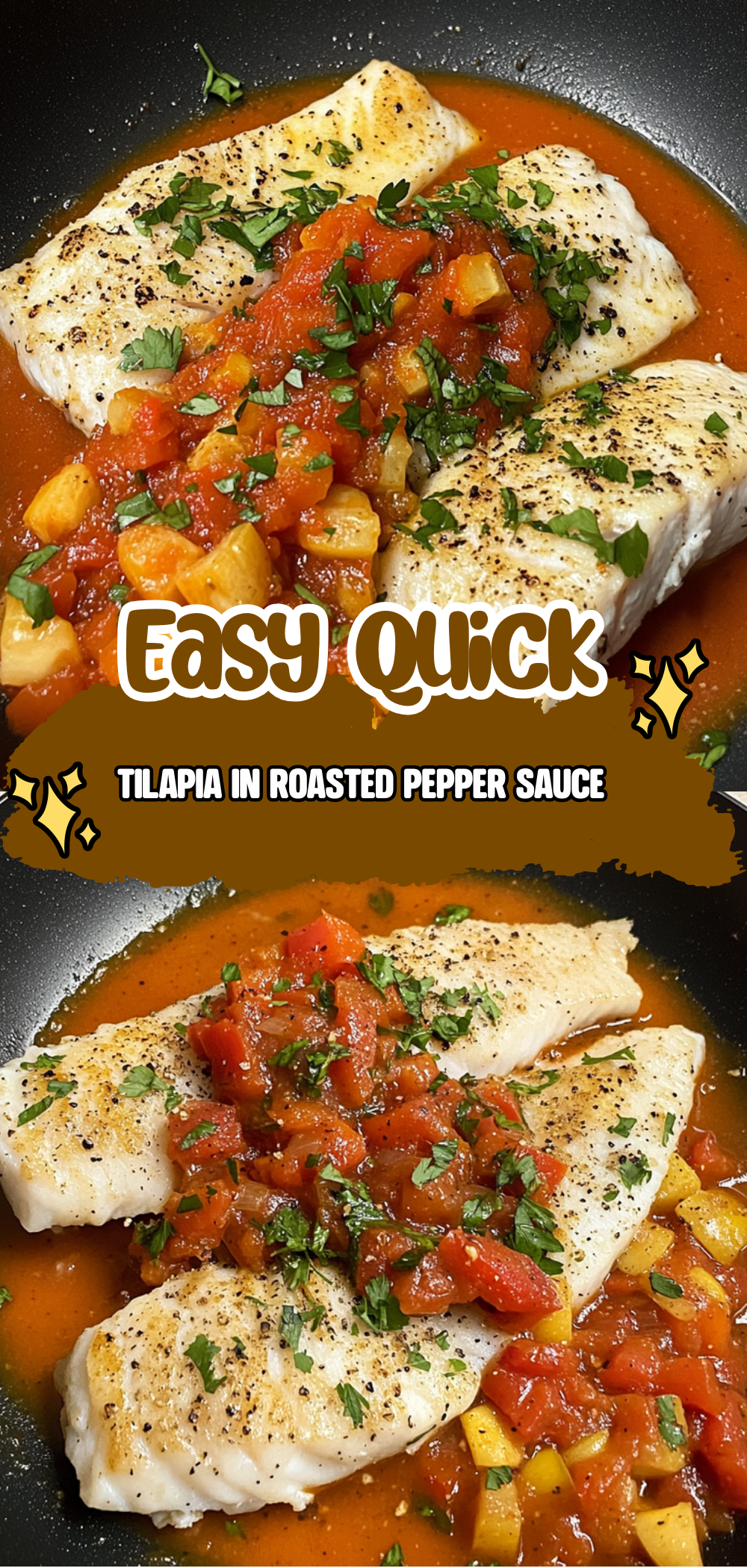 Tilapia in Roasted Pepper Sauce