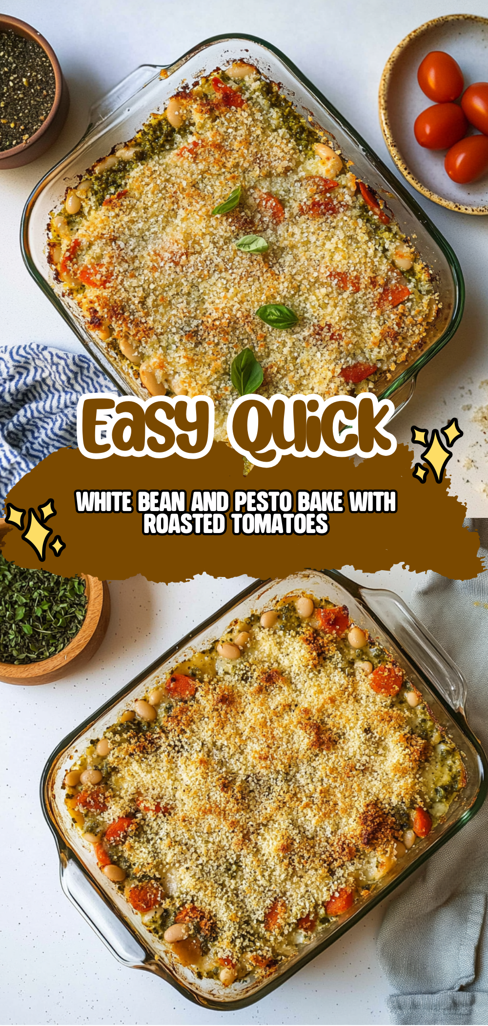 White Bean and Pesto Bake