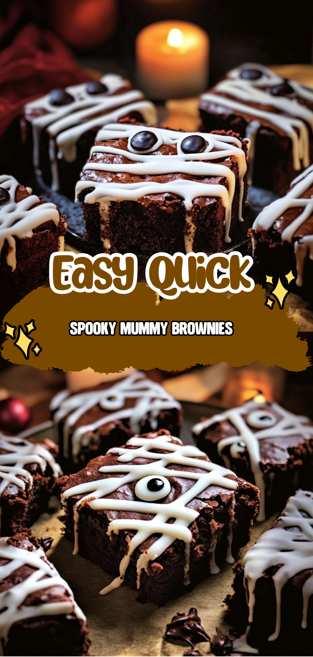 spooky mummy brownies