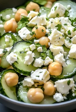 Cucumber Chickpea Feta Lemon
