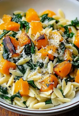 Creamy Orzo with Roasted Butternut Squash and Spinach