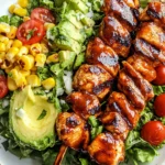 BBQ Chicken Skewer Salad