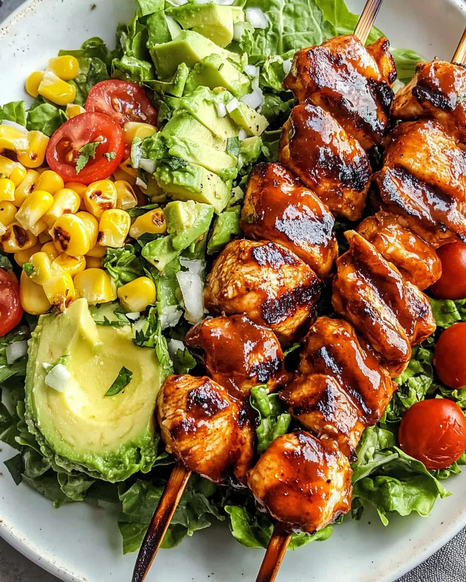 BBQ Chicken Skewer Salad