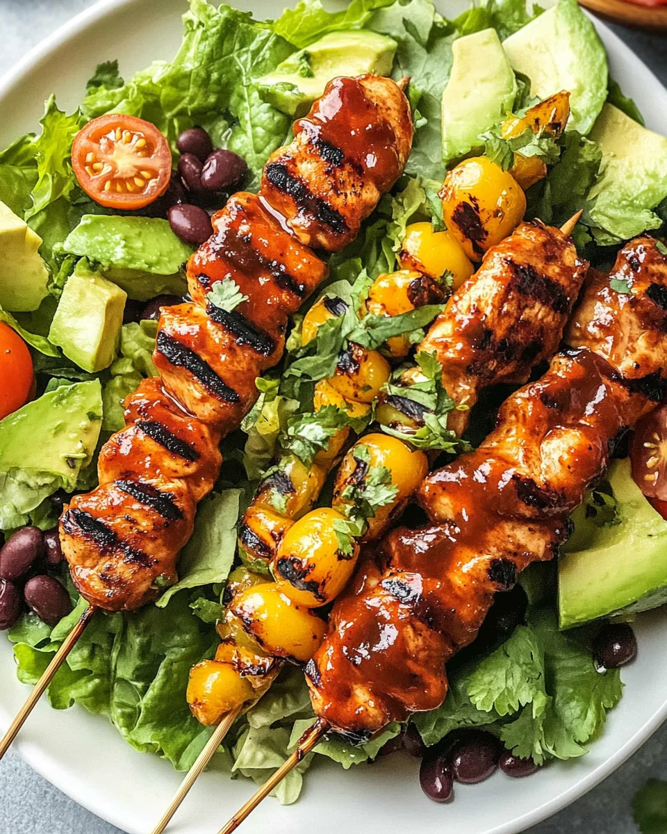BBQ Chicken Skewer Salad