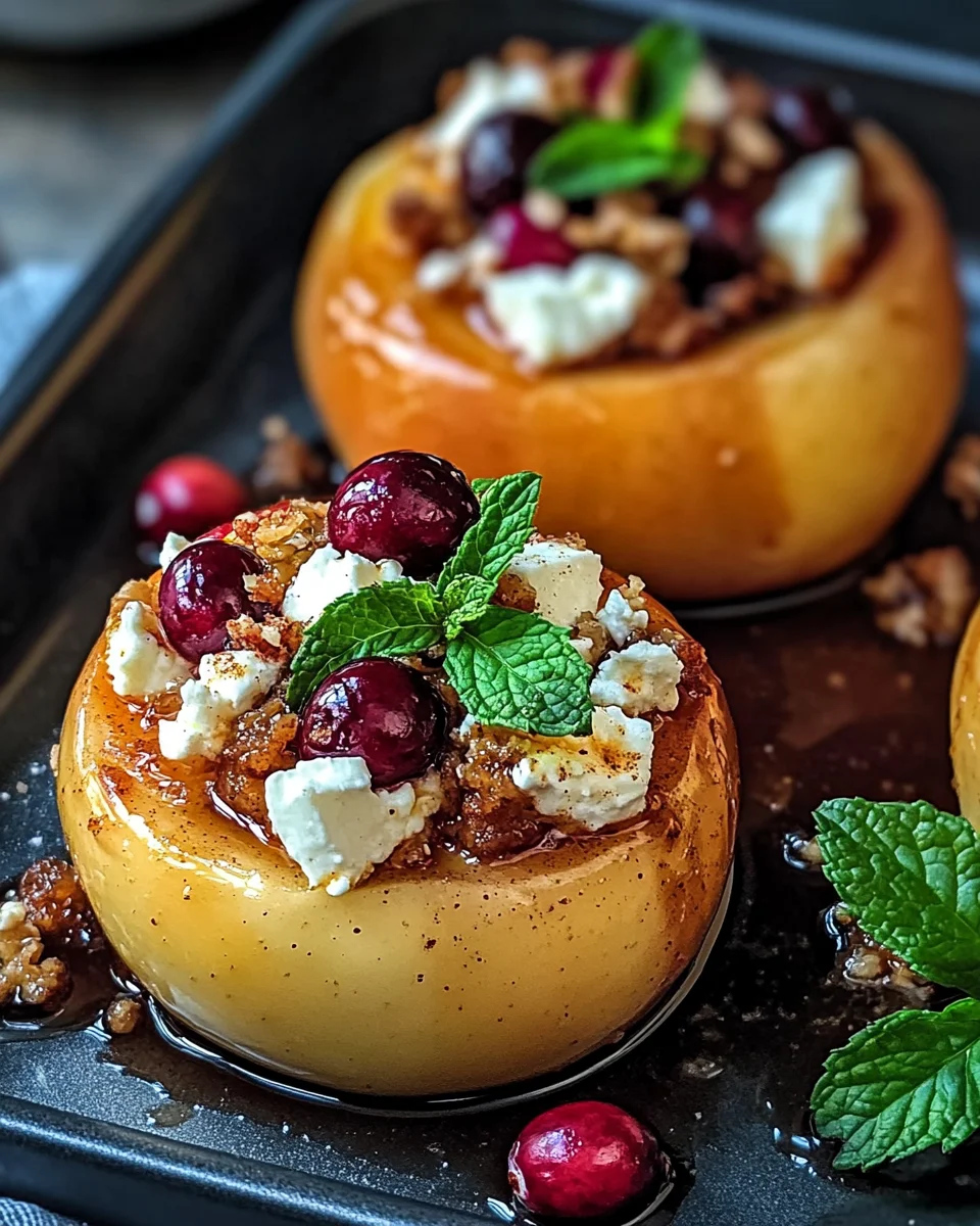 Baked Apples with Feta, Honey, and Cranberries: A Sweet and Savory Delight