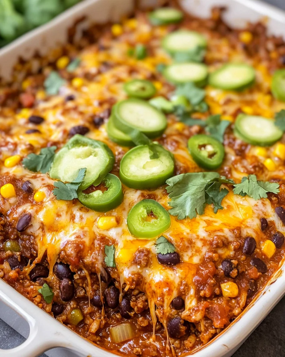 Beef Enchilada Casserole with Rice
