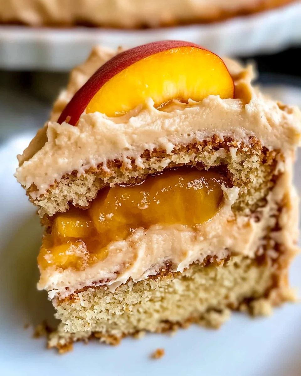 Best Peach Cake with Brown Sugar Frosting