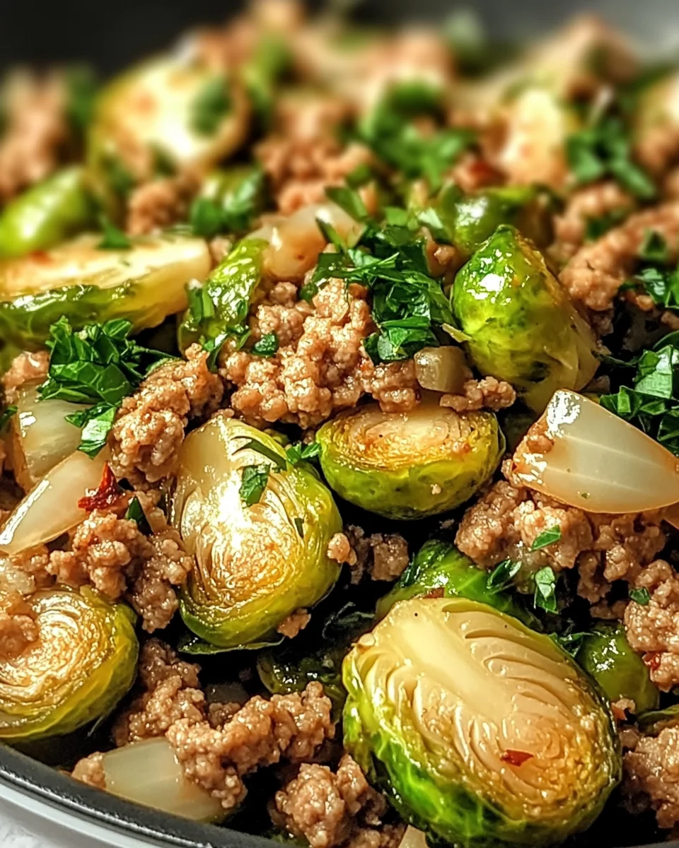Brussels Sprouts Ground Turkey Skillet