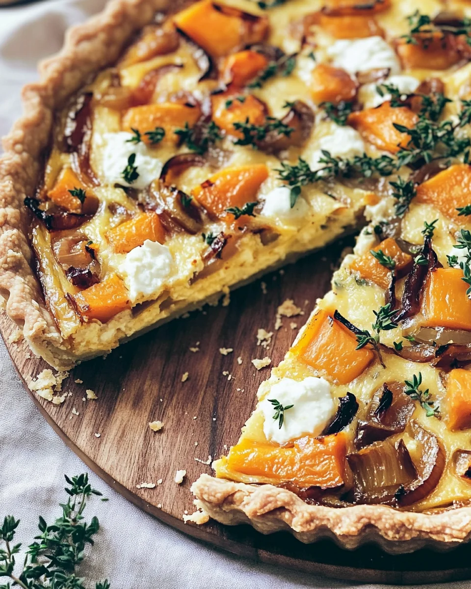 Butternut Squash, Caramelized Onion, and Goat Cheese Quiche