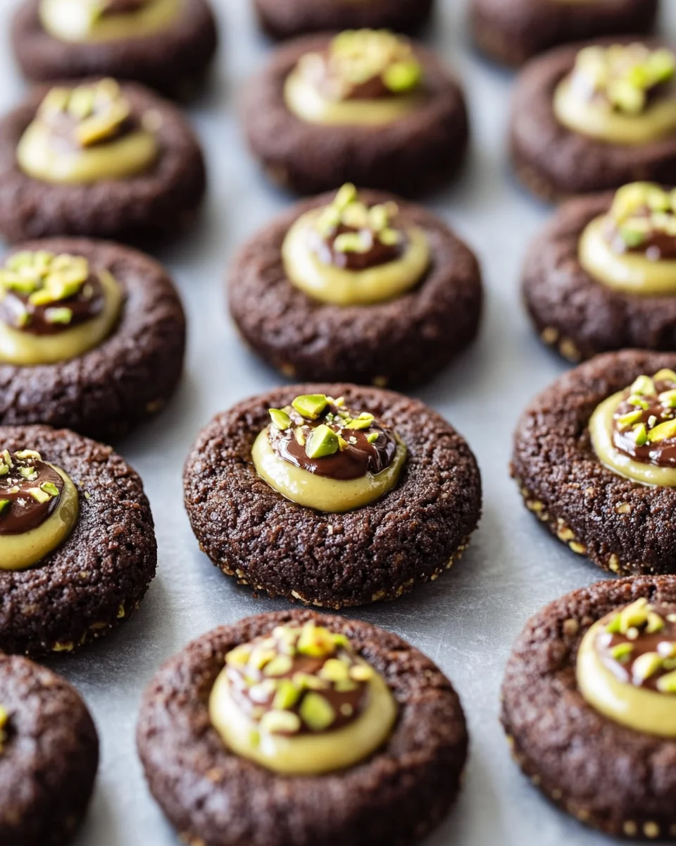 Chocolate Pistachio Cream Thumbprints