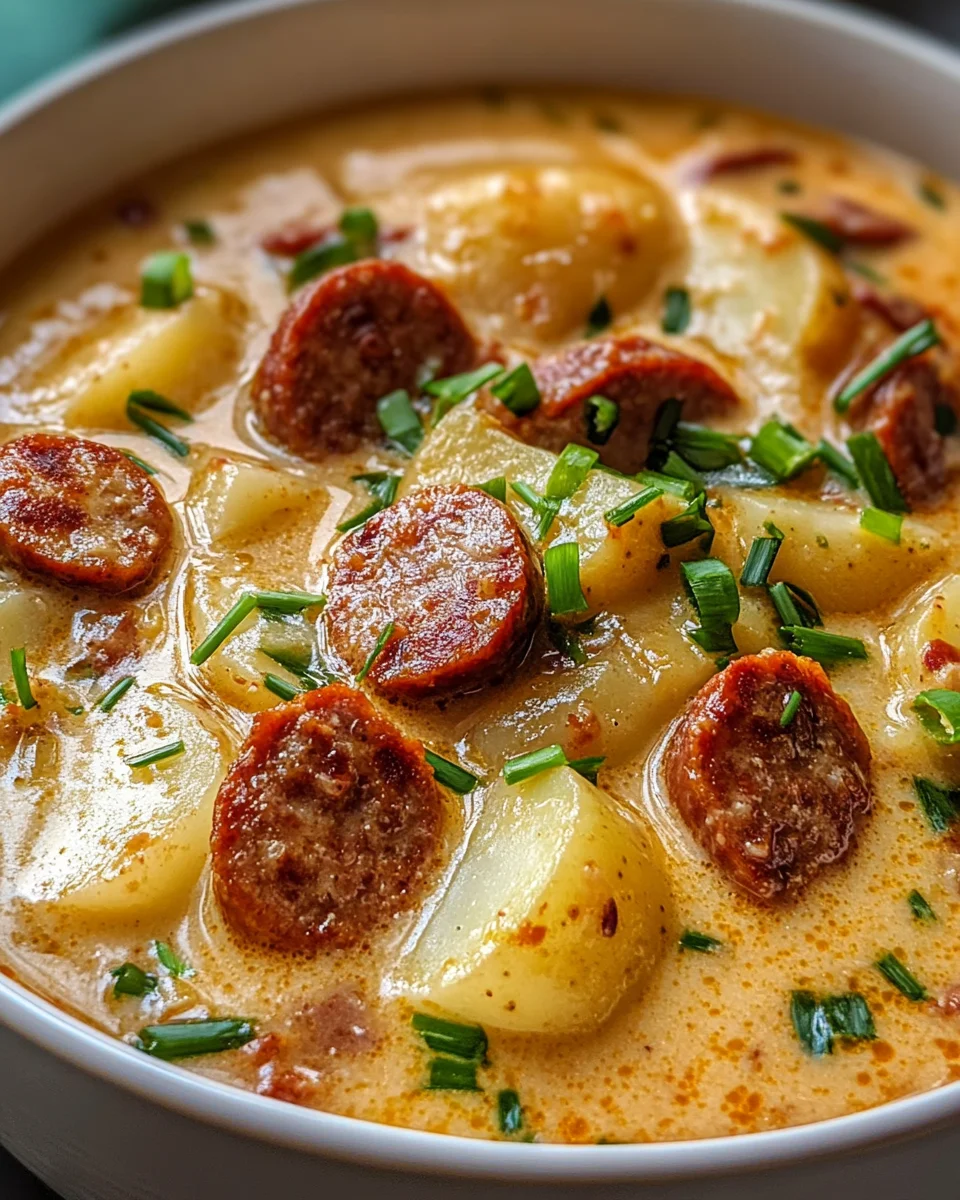 Creamy Cajun Potato Soup with Andouille Sausage