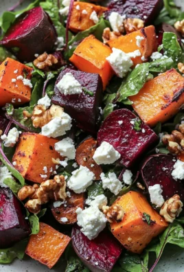 Creamy Roasted Beet Salad with Sweet Potato & Feta
