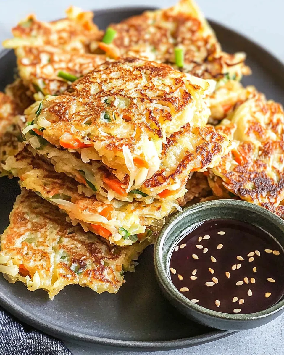 Crispy Vegetable Pancakes with Asian Dipping Sauce