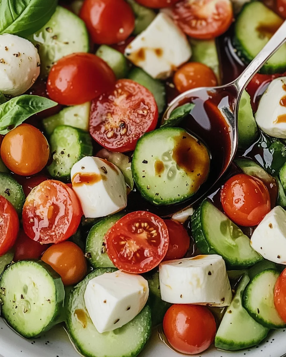 Fresh Cucumber Caprese Salad
