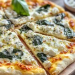 Greek Roasted Garlic Spinach White Pizza