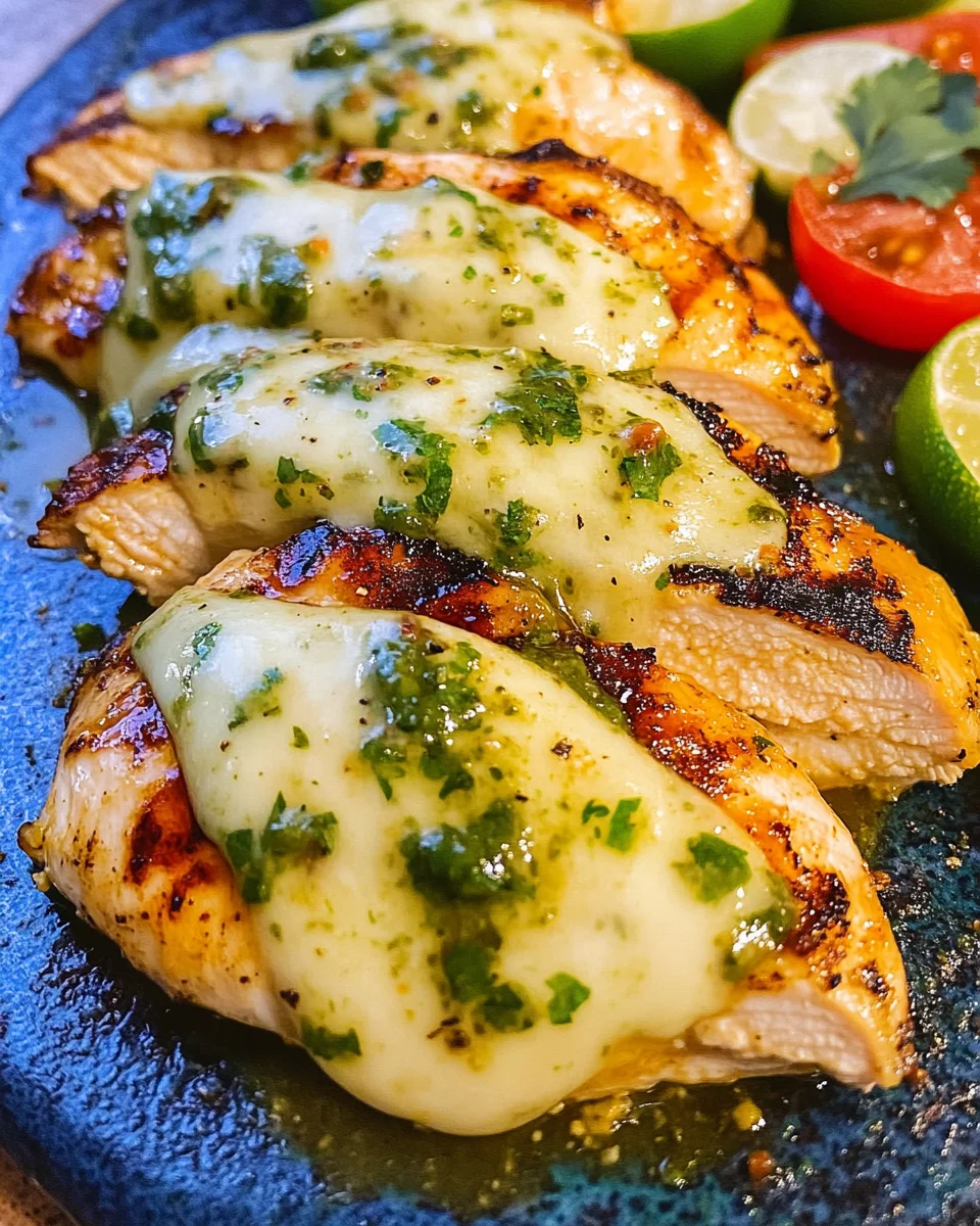 Grilled Salsa Verde Chicken with Pepper Jack
