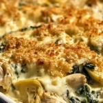 High-Protein Spinach and Artichoke Chicken Casserole