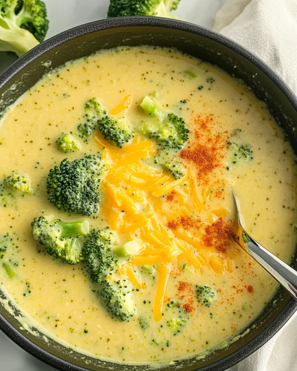 High Protein Broccoli Cheddar Soup