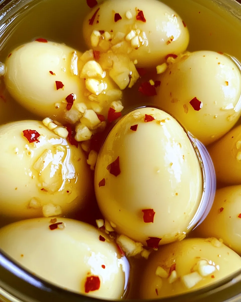 Hot & Spicy Garlic Pickled Eggs Recipe
