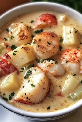 Indulge in Creamy Lobster & Scallop Chowder Delight