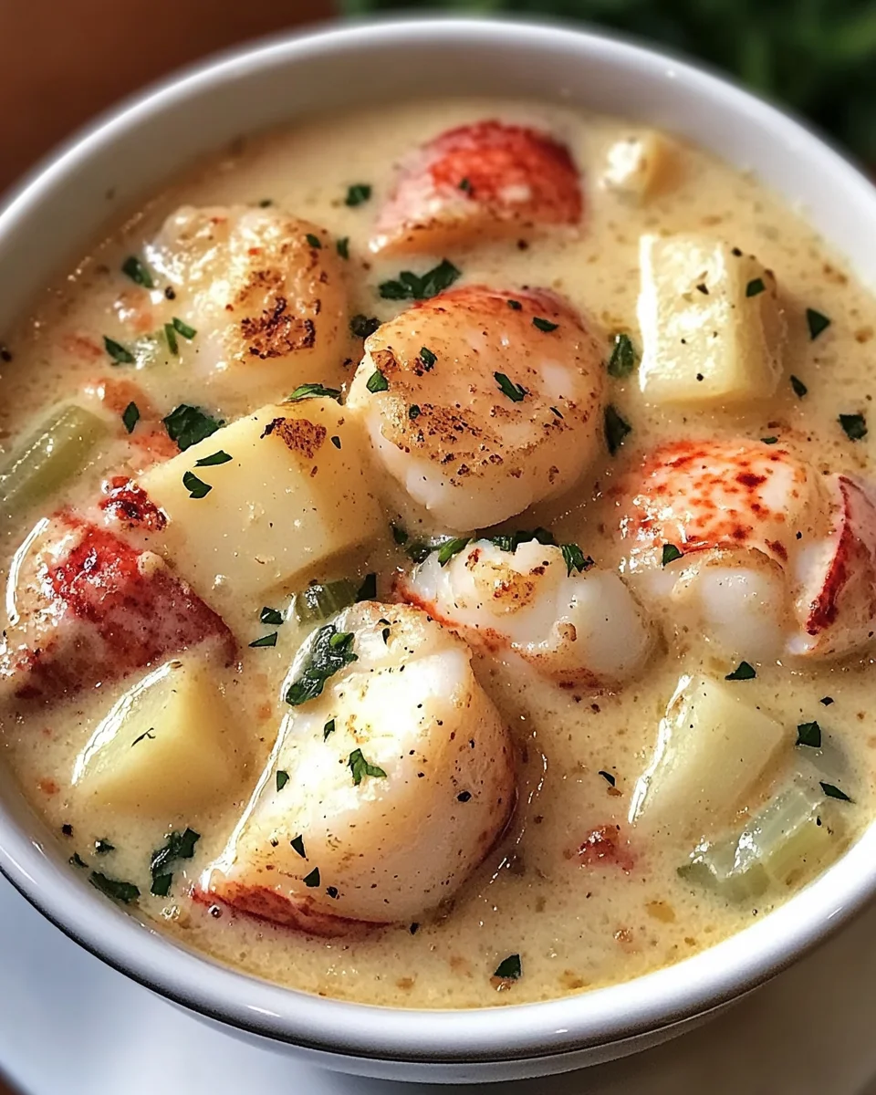 Indulge in Creamy Lobster & Scallop Chowder Delight
