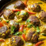 Jerk Meatballs In Coconut Curry Sauce