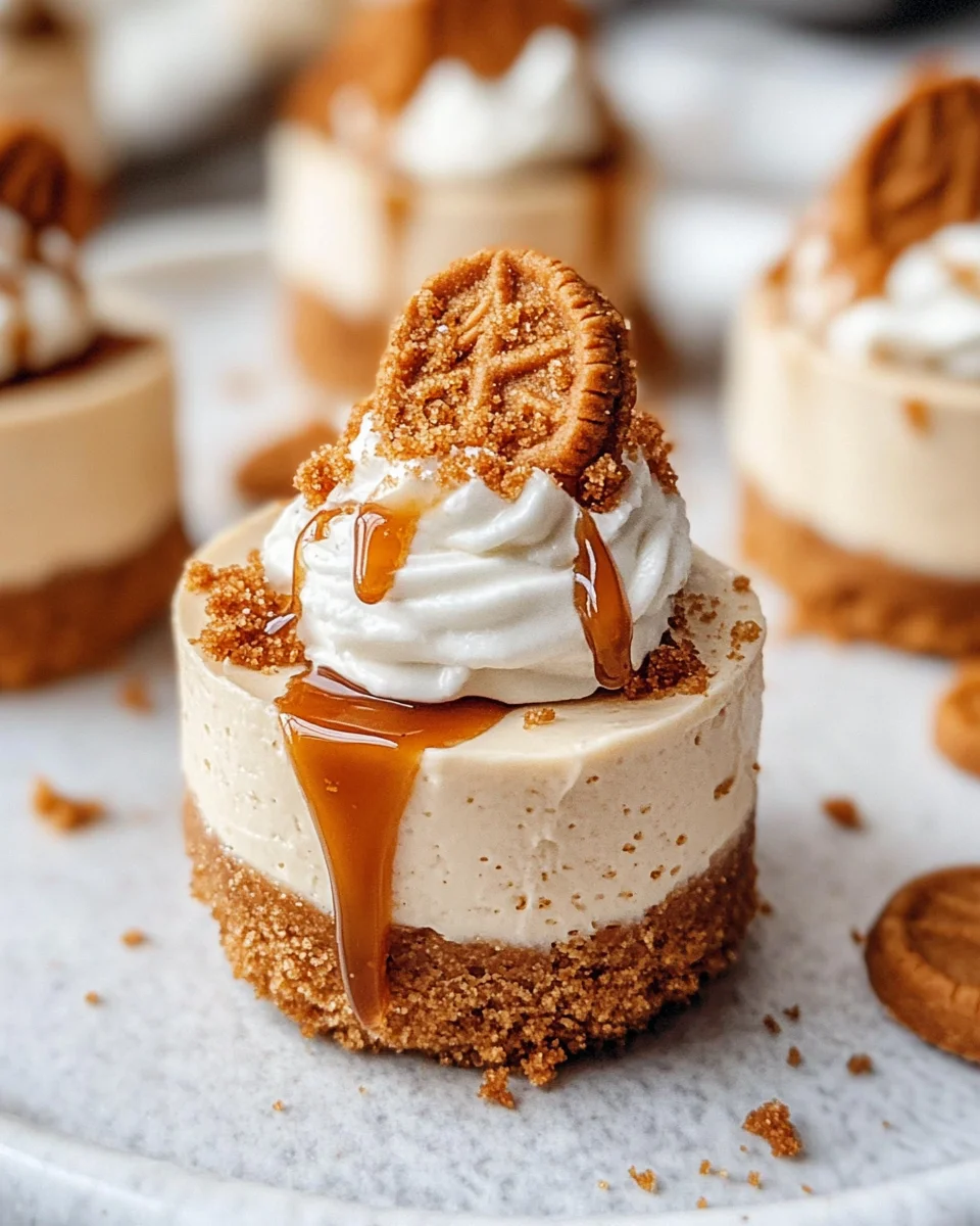 No Bake Mini Biscoff Cheesecakes